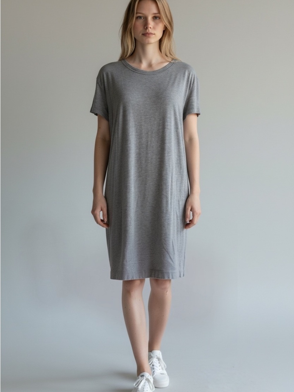 lululemon athletica Gray Short-Sleeve Midi T-Shirt Dress